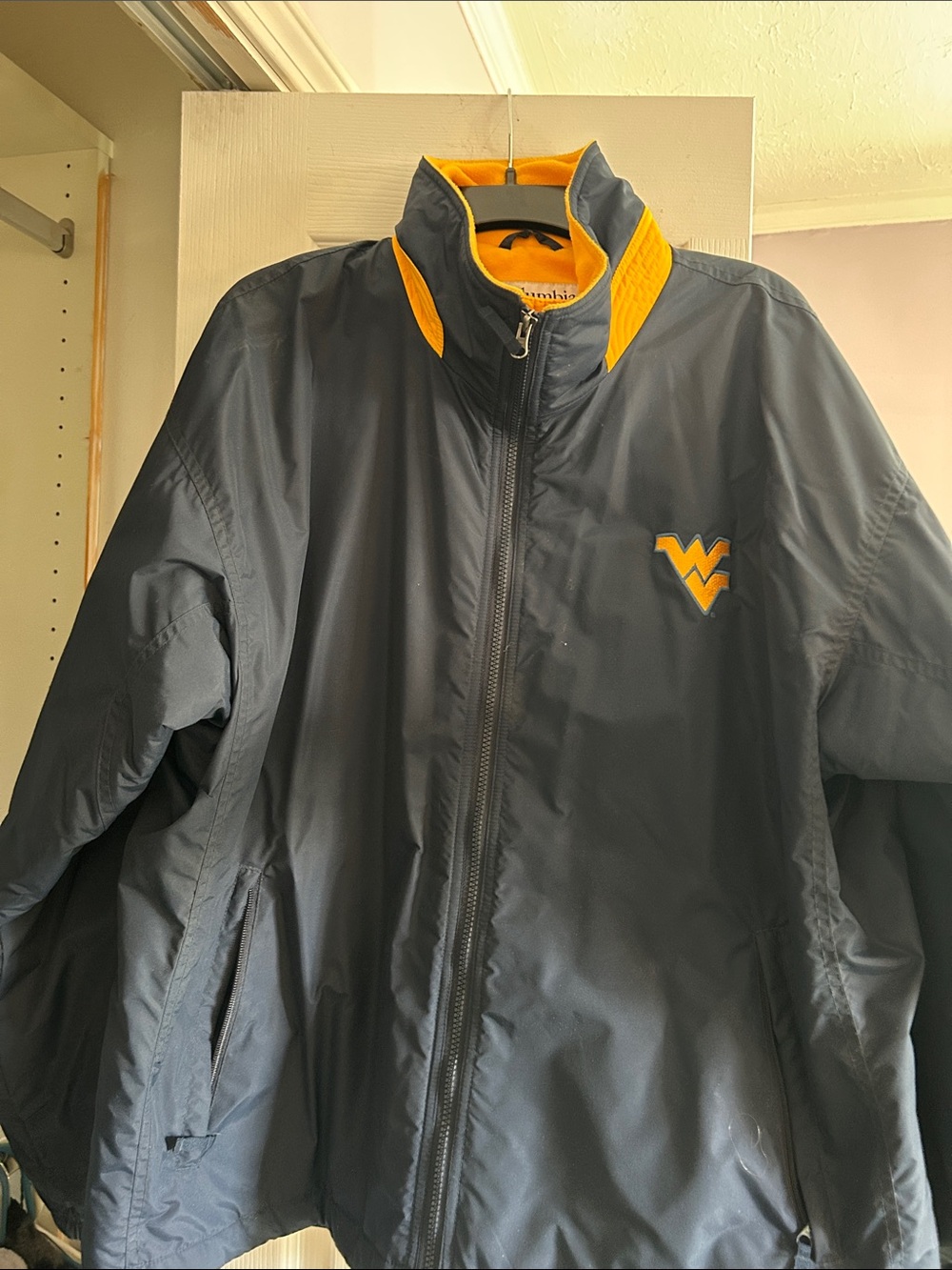 Men's Navy and Gold WVU Windbreaker Jacket